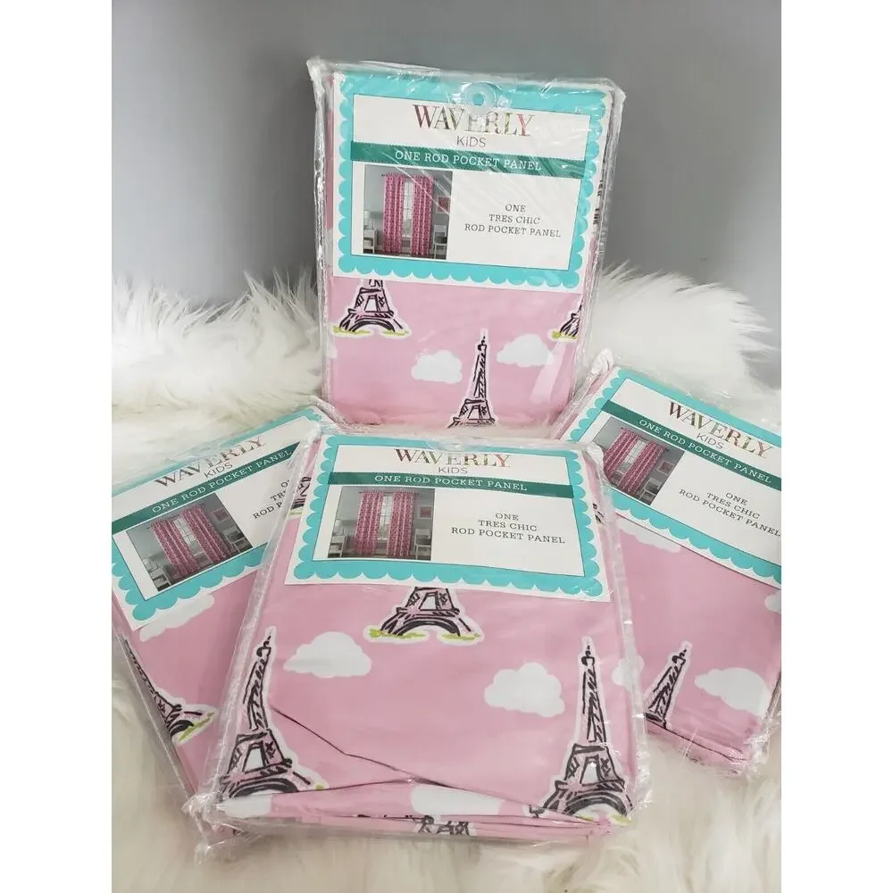 NEW Eiffel Tower Paris Girl's Kids Teenager Bedroom Decor 42x63‎ inches 4 Panels